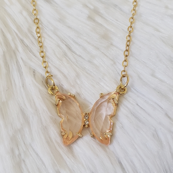 Butterfly Gold Tone Necklace - Picture 1 of 2